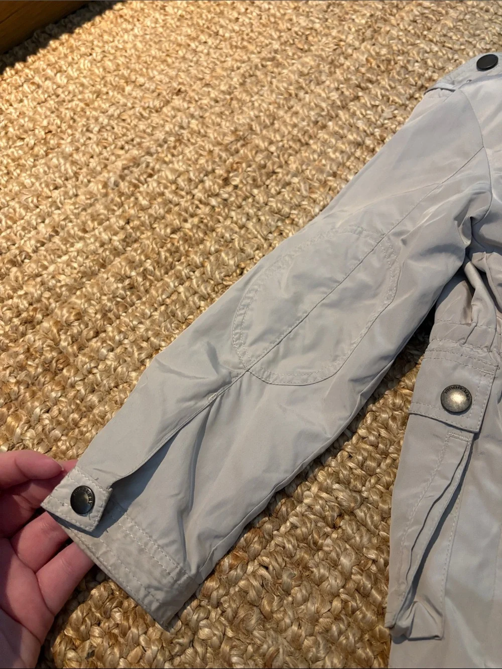 Burberry Light Gray Utility Jacket with Snap Pockets